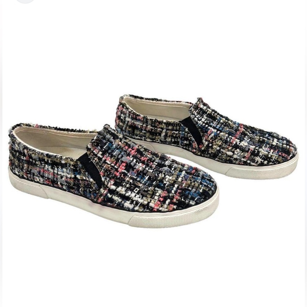 Jack Rogers Multi-Colored Metallic Tweed Boucle Slip On Sneaker